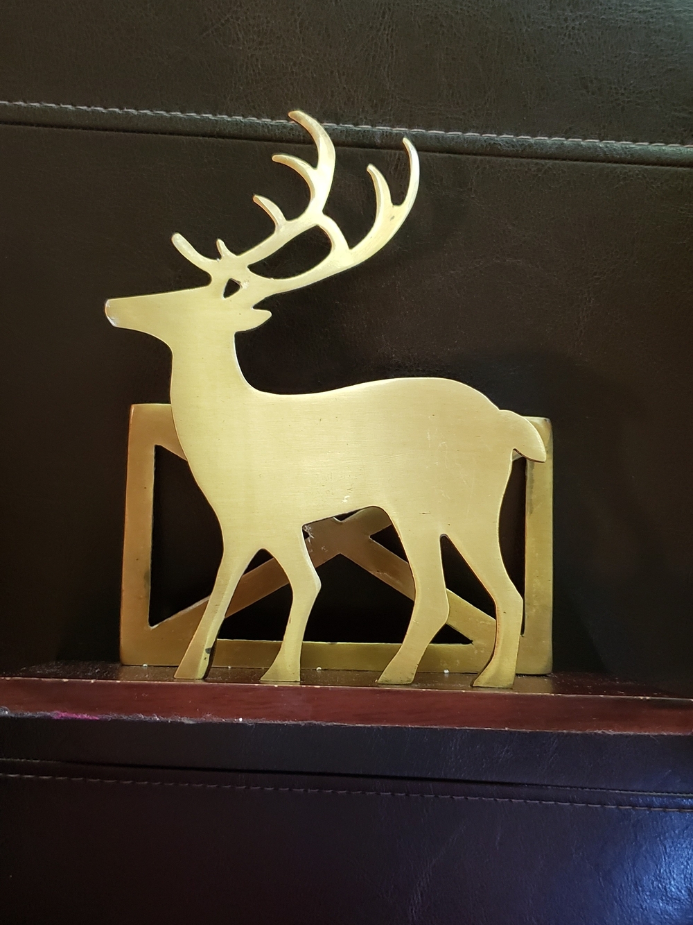 Brass Stag Napkin Holder - Gold Deer Table Accent